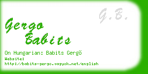 gergo babits business card