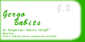 gergo babits business card